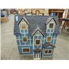 Image 2 : 8 ROOM BLUE WOODEN DOLLHOUSE