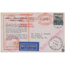 Hindenburg Flown Postcard