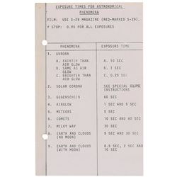Gemini 12 Procedures Checklist Page Certified by Consignor as Flown