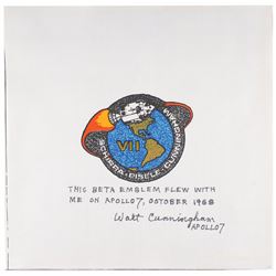 Walt Cunningham’s Apollo 7 Flown Beta Cloth Patch