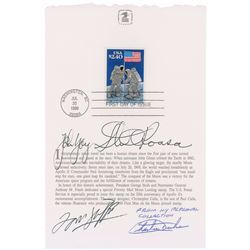 Apollo 11 Anniversary Signed Program: Young, Duke, Stafford, and Roosa