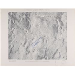 Edgar Mitchell Signed Apollo 14 Lunar Landing Site Chart