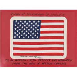 Al Worden’s Oversized Apollo 15 Splashdown Flown Flag
