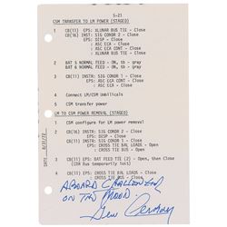 Gene Cernan’s Apollo 17 Flown Surface Checklist