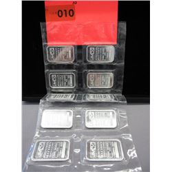 10 x .999 Fine Silver Johnson Matthey 1 oz. Bars