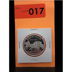 1 oz. .999 Fine Silver Stagecoach Art Round