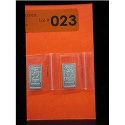 2 x Swiss Mint .999 Silver Bars