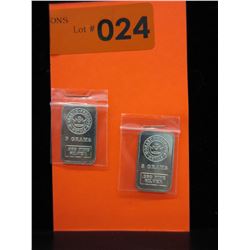 2 x .999 Fine Silver Monarch Mint Stamp Bars