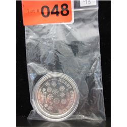 Merry Christmas Motif Silver Round
