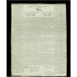 Compagnie de Colonisation Americaine (Paris, France) A 1820 dated one share certificate for 100 acre