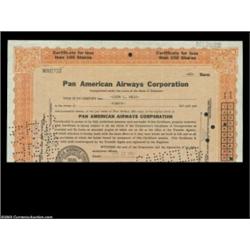 L.L. Bean - Pam American Airways Corporation (Delaware) A 1937 dated certificate in orange and black