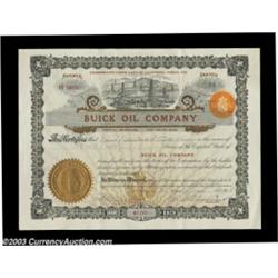 David Dunbar Buick - Buick Oil Company (California) This certificate for 20 shares is dated 1912 and