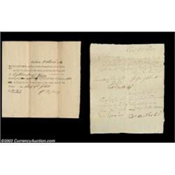 Zebulon Butler Signed Certification of Military Service This signed document, measuring 6 3/4" x 8 1