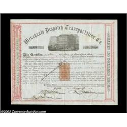 James Fargo - Merchants Despatch Company (New York) This 50 share certificate in brown and red bears