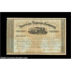 William Fargo - John Butterfield - Alex Holland American Express Company (New York) This 1859 certif