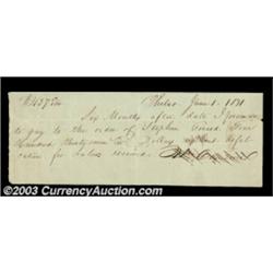 Stephen Girard Signed Promissory Note This note, dated June 1, 1831 is made by William Carman, pledg