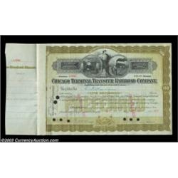 Edward H. Harriman - Chicago Terminal Transfer Railroad Company A 1901 certificate for 100 shares is