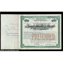 George Huntington Hartford - Great Atlantic and Pacific Tea Company (New Jersey) A 100 share certifi