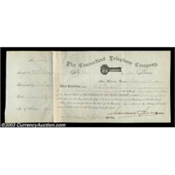 Marshall Jewell - Connecticut Telephone Company (Connecticut) A thirty share certificate issued in 1