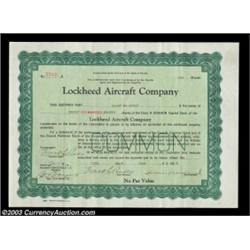 Allan Loughead - Lockheed Aircraft Company (Nevada) A 1929 dated certificate for 100 shares. Green..
