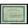 Image 1 : Allan Loughead - Lockheed Aircraft Company (Nevada) A 1929 dated certificate for 100 shares. Green..