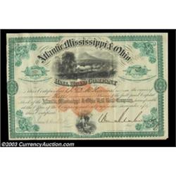 Confederate General William Mahone - Atlantic, Mississippi & Ohio Rail Road Company (Virginia) A cer