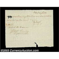 Samuel Meredith - Check A manuscript check in the hand of and signed by Samuel Meredith. Meredith wa