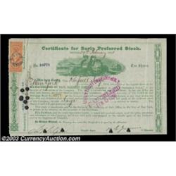 Russell Sage - Milwaukee and St. Paul Railway Company Printed in green and issued in 1868 to Russell