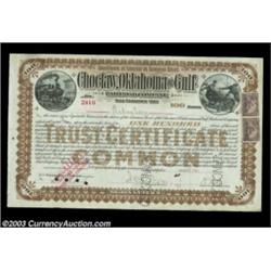 Andrew Saks - Choctaw, Oklahoma & Gulf Railroad Company (Oklahoma) A 1901 certificate for 100 shares