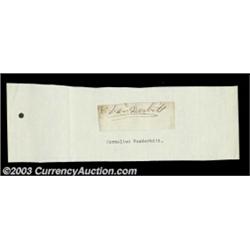 Cornelius Vanderbilt - Cut Signature"Commodore" Vanderbilt was a steamship and railroad promoter who