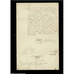 Sir Henry Vane - Early Colonial Governor Document dated April 1, 1648. Sir Henry Vane was a leading.