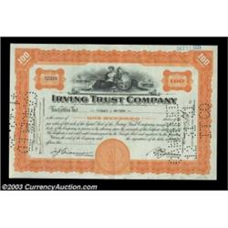 Thomas J. Watson - Irving Trust Company This 1932 dated certificate for 100 shares of Irving Trust C