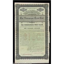 Stanford White - Nissequougue Trout Club (New York) A $100 bond litho in green and black and signed.