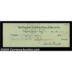 Orville Wright - Signed Check This check, dated May 16, 1947, is drawn on the Winters National Bank.
