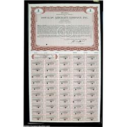 Douglas Aircraft Company - Bearer Depositary Receipt for Five Shares (Delaware) Rust. From a company