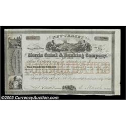Morris Canal and Banking Company (New Jersey) A 1863 certificate in black on white for 17 shares. Br