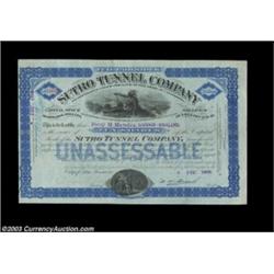 Sutro Tunnel Company (California) An especially attractive certificate in blue and black issued in 1