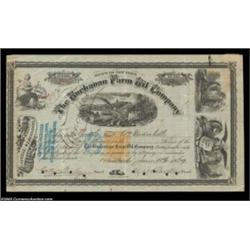 Buchanan Farm Oil Company (New York) A certificate in black and white with an imprinted revenue stam