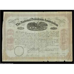 National Petroleum Association (Pennsylvania) A 1866 dated certificate in black and purple. The cent