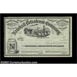 Newhall Petroleum Company (California) An early California petroleum certificate dated 1876 with an.