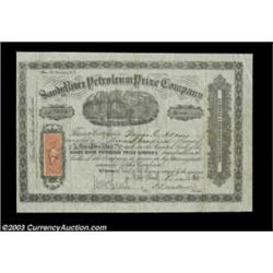 Sandy River Petroleum Prize Company (New York) A black/white certificate for 200 shares with an engr