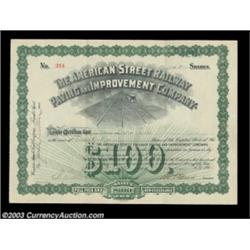 American Street Railway Paving & Improvement Company (Massachusetts) A 1905 certificate for 25 share