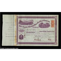 Cedar Rapids and Missouri Rail Road Company (Iowa) A certificate for 100 shares issued in 1867 to Oa
