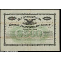 International Express and Transportation Company (New York) A 1868 issued bond for $500 bearing a 7%