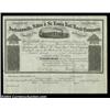 Image 1 : Jacksonville, Alton & St. Louis Rail Road Company (Illinois) A litho certificate for five shares iss