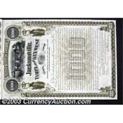 Jacksonville, Tampa and Key-West Railway Company (Florida) A $1000 6% bond in olive and black dated.