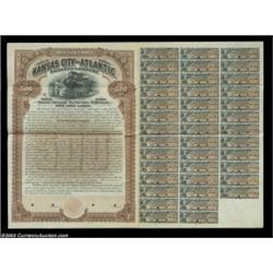 Kansas City and Atlantic Railroad Company - Specimen (Missouri) A $500 Specimen Bond from 1893. Prin