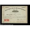 Image 1 : United States Novelty Navigation Company (New York) A 1870 dated certificate in tan for 20 shares. A