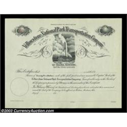 Yellowstone National Park Transportation Company (Montana) Unissued. A wonderful vignette of Old Fai