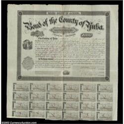 California - Yuba CountyA 1868 dated $1000 bond bearing 8% interest. An early California municipal w